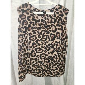 Emery Rose animal Print sleeveless plus top 2XL blouse